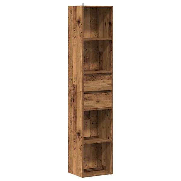 vidaXL Book Cabinet Old Wood Engineered Wood Tall Book Cabinet