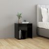 vidaXL Bed Cabinet Set of 2 Black Engineered wood Standard Bed Cabinet