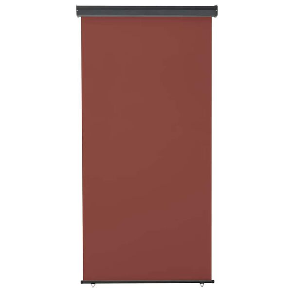 vidaXL Balcony Side Awning Brown Polyester, Aluminum, Steel 49.2 x 98.4 in
