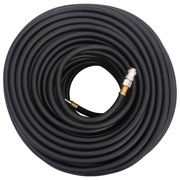 vidaXL Hybrid Air Hose Black 0.6" 164' Rubber and PVC