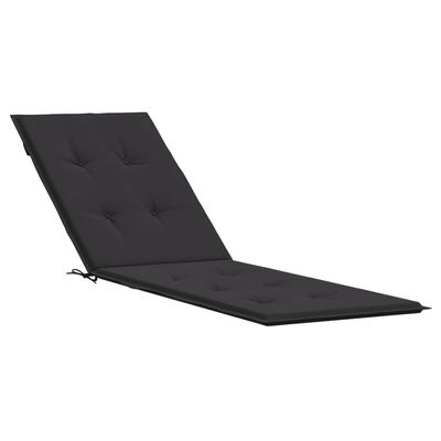 vidaXL Deck Chair Cushion Black (29.5"+41.3")x19.7"x1.2"