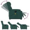 vidaXL Stand Up Massage Recliner Chair Dark green