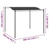 vidaXL Canopy Set of 2 Anthracite, Black Steel, Polyester Large