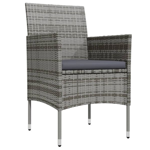 vidaXL Garden Dining Set Grey and black