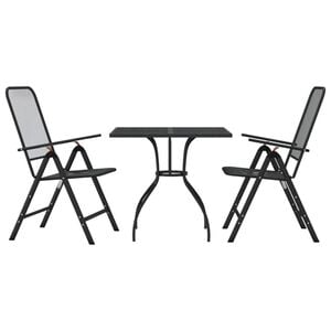 vidaXL Garden Dining Set Anthracite Metal Mesh Medium Foldable
