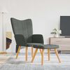 vidaXL Relaxing Chair With Stool Dark Grey