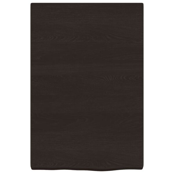 vidaXL Bathroom Countertop Dark Brown 15.7 x 23.6 x (0.8-1.6) " Treated Solid Wood