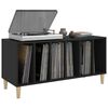 vidaXL Record Cabinet Black Engineered wood, solid eucalyptus wood Medium