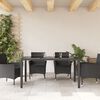 vidaXL Garden Table Black Poly rattan, powder-coated steel, tempered glass