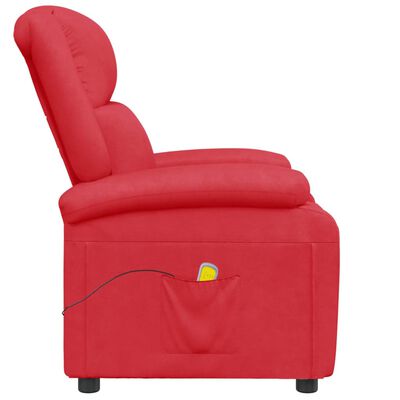 vidaXL Massage Recliner Red Faux Leather