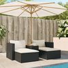 vidaXL Garden Sofa Set Black, Cream White