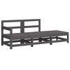 vidaXL Garden Lounge Set Grey and Black Solid pine wood with plywood slats