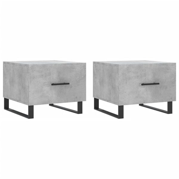 vidaXL Coffee Table Set of 2 Concrete Grey Engineered Wood, Iron Medium