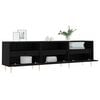 vidaXL TV Cabinet Black Engineered wood, Iron 59.1 in x 11.8 in x 17.5 in