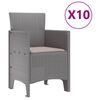 vidaXL Garden Dining Set with Cushion 11 pcs Light gray Poly rattan