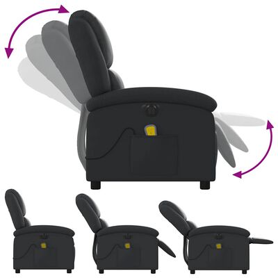 Multiple angles of a reclining chair showing the back and armrests with arrows indicating movement