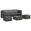 vidaXL Garden Sofa Set Grey and Dark Grey