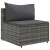 vidaXL Patio Sofa Set Set of 4 Gray PE rattan Medium Adjustable Feet