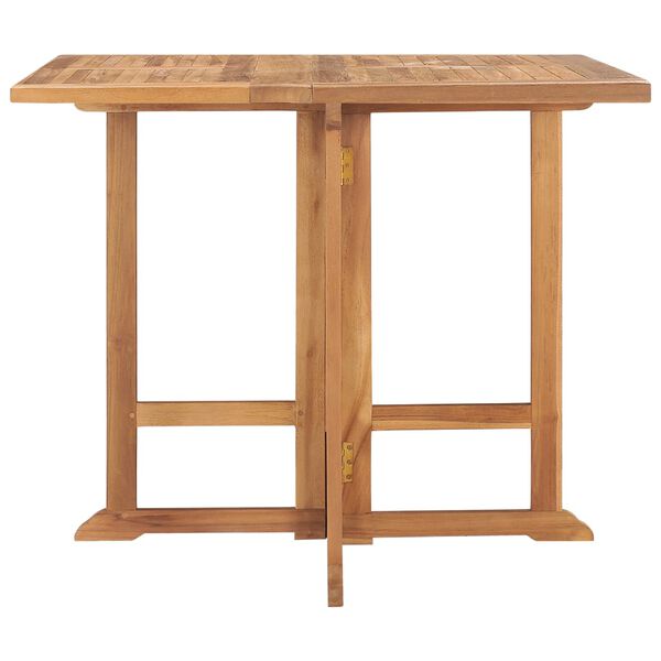 vidaXL Dining Table Teak Brown Teak hardwood Medium Foldable