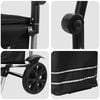vidaXL Shopping Trolley Black 14.37 x 18.31 x 39.57 in Oxford fabric