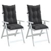 vidaXL Highback Chair Cushion Set of 2 Melange Anthracite 100% Polyester