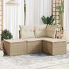 vidaXL Garden Sofa Set Beige PE rattan, powder-coated steel, 100% polyester