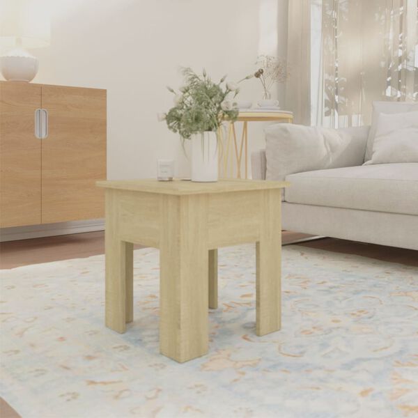 vidaXL Coffee Table Sonoma Oak Engineered Wood 15.7 x 15.7 in
