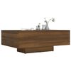 vidaXL Coffee Table Brown Oak Engineered Wood Low Stylish Inlays