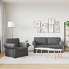 vidaXL Sofa 2 pcs Dark Grey