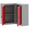 vidaXL Tool Cabinet with Shelf Red and Grey 21.65 x 21.65 x 21.65 in