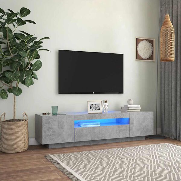 vidaXL TV Cabinet Concrete Grey Engineered Wood TV Cabinet Rectangular