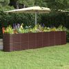 vidaXL Large Brown Oval Planter Box Powder-coated steel