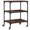 vidaXL Kitchen Trolley Brown Oak 23.6"x16.1"x29.9" Engineered Wood