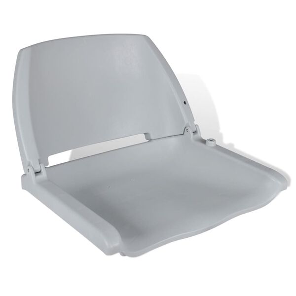 vidaXL Boat Seat Foldable Backrest No Pillow Grey 18.9x20.1x16.1"