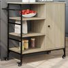 vidaXL Kitchen Trolley Sonoma Oak 34.4"x15.2"x33.3" Engineered Wood