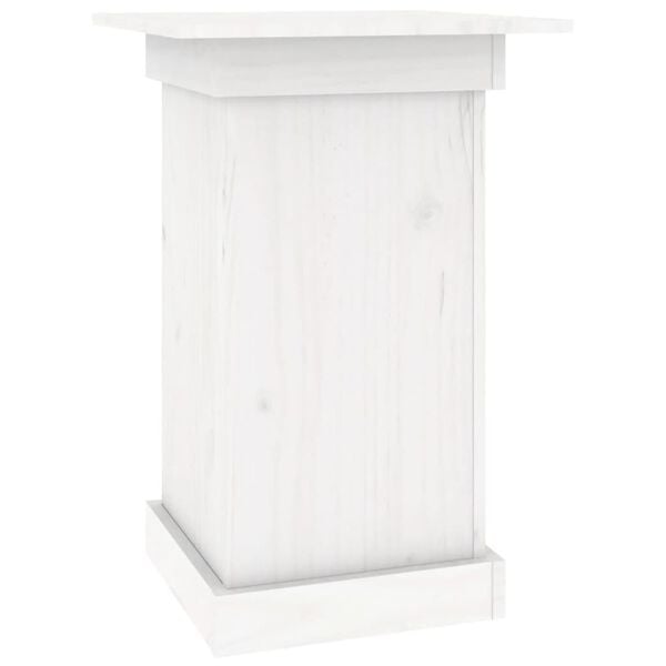 vidaXL Flower Stand White Solid pinewood Large Flower Stand Square