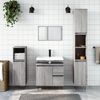 vidaXL Bathroom Cabinet Gray Sonoma Engineered Wood, Iron Tall