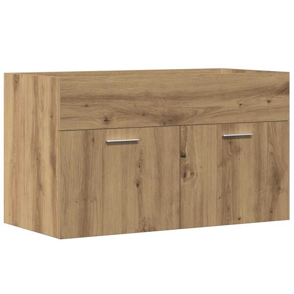 vidaXL Bathroom Sink Cabinet Artisan Oak Engineered Wood 31.5x15.2x18.1 in