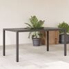 vidaXL Garden Table Black Poly rattan, powder-coated steel, tempered glass