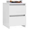 vidaXL Bedside Cabinet High gloss white Engineered wood Small