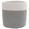 vidaXL Storage Basket Gray and White Cotton Ø11.0 x 11.0 in Foldable