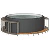 vidaXL Hot Tub Surround Grey Poly Rattan Hot Tub Surround Round Modern