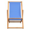 vidaXL Camping Chair Brown and Blue Teak Wood and Fabric 22x41.3x37.8 in