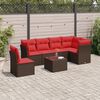 vidaXL 7 Piece Patio Sofa Set with Cushions Black Poly Rattan