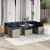 vidaXL 10 Piece Patio Sofa Set with Cushions Gray Poly Rattan