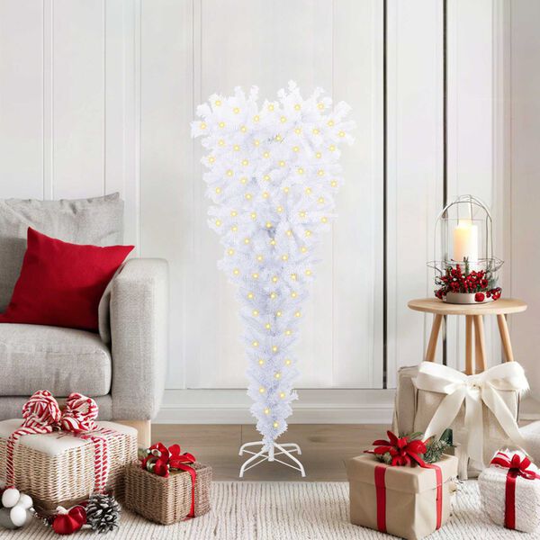 vidaXL Artificial Christmas Tree White 47.24 in PVC and Steel