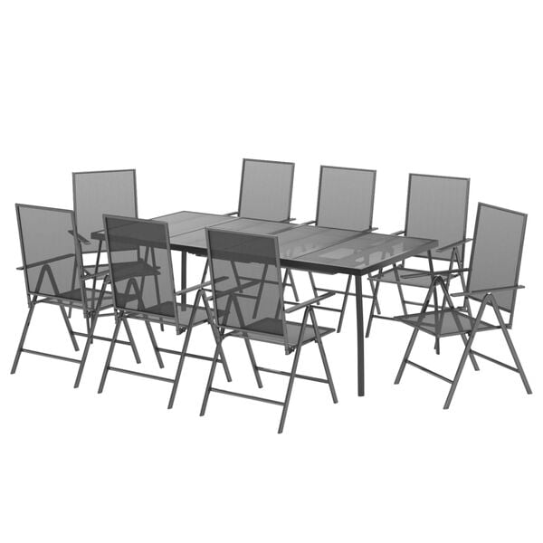 vidaXL Garden Dining Set Anthracite Powder-Coated Steel Standard