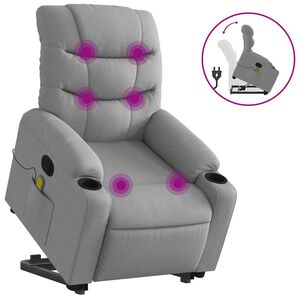 vidaXL Stand Up Massage Recliner Chair Light Gray