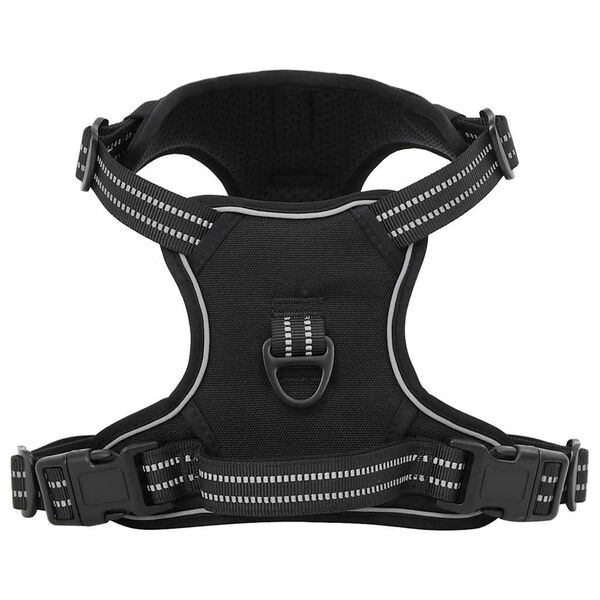 vidaXL Dog Harness Black Polyester Medium Adjustable Armrests