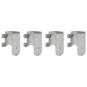 vidaXL Barn Door Bypass Brackets 4 pcs for Round Rails Stainless Steel